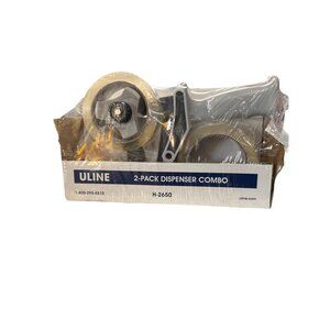 Uline 2-Pack Shipping Tape Plus Top Gun Dispenser Combo H-2650